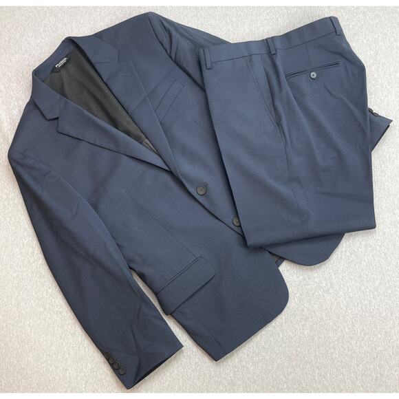 Jos A Bank Suite Men 42R Blue Wool Stretch Travel Tech Pants 34 x 28 - 2 pcs